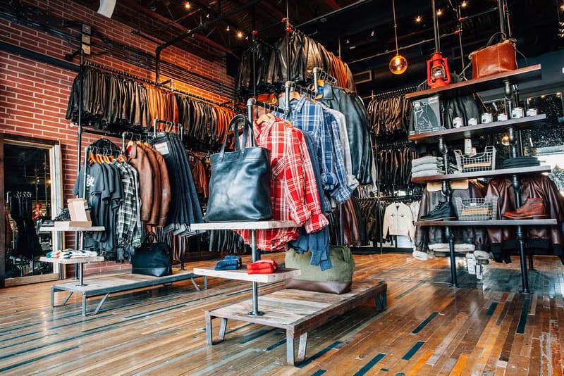 Schott NYC Launch La Brea New Store plaid shirts leather jackets shoes