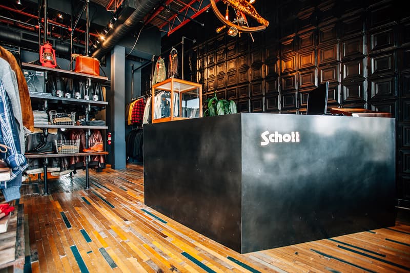Schott NYC Launch La Brea New Store plaid shirts leather jackets shoes