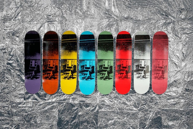 Andy Warhol Foundation Skateroom Electric Chairs Artwork Skate Decks Skateboarding