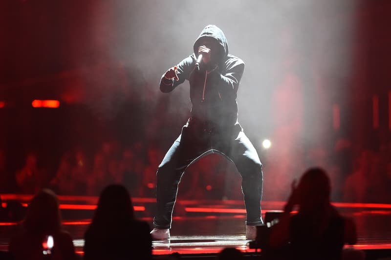 Skepta on Stage At The BRIT Awards 2017