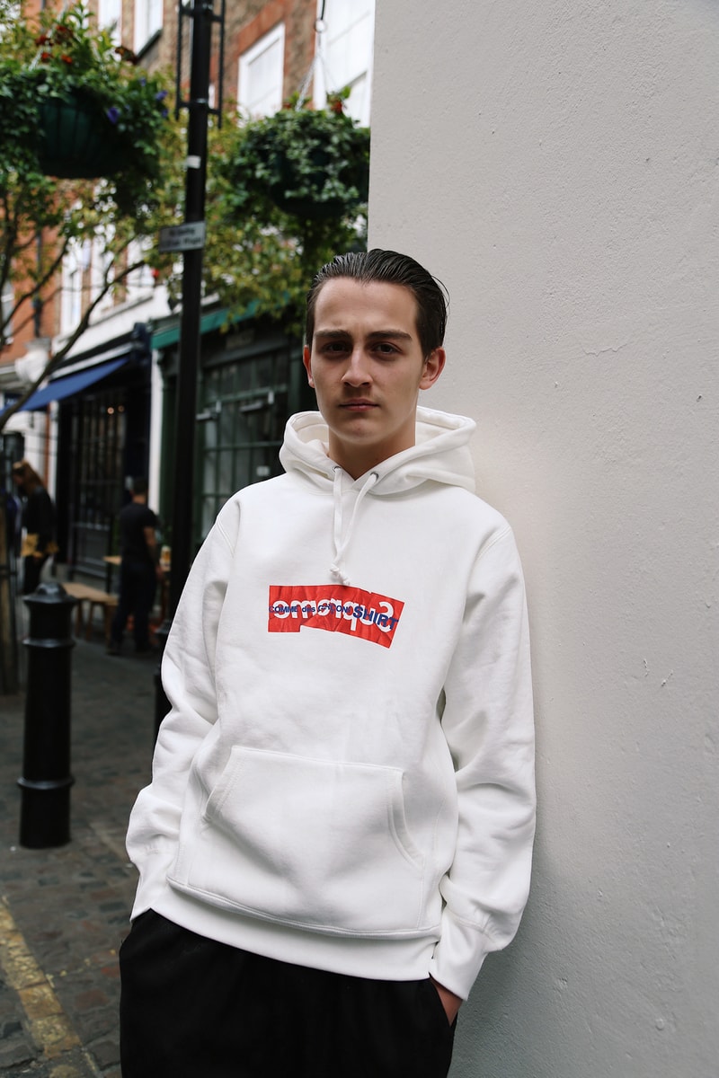Supreme x COMME des GARÇONS Box Logo Hoodie White