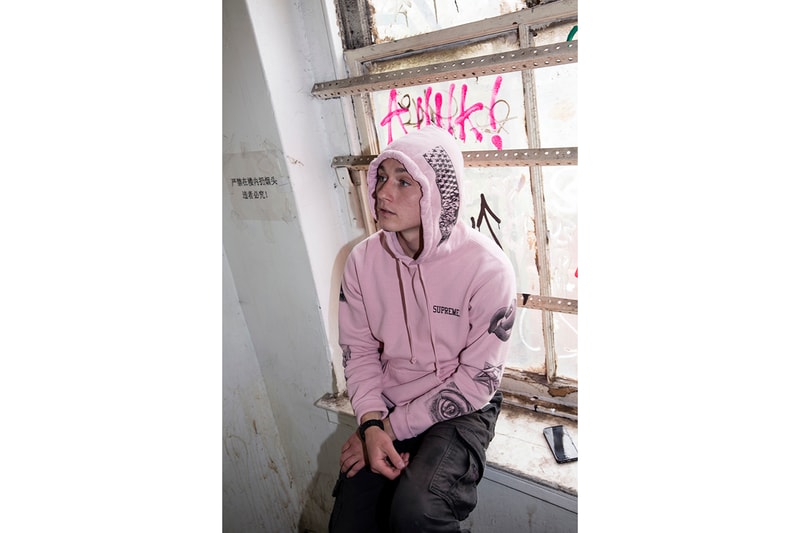 Supreme MC Escher Pink Hoodie