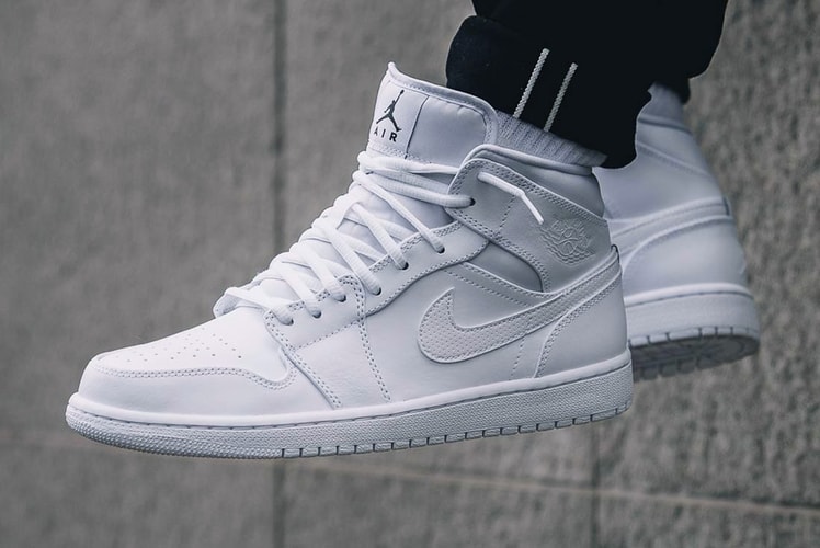 The Air Jordan 1 Mid Goes Triple White
