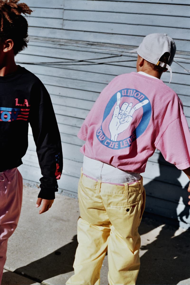 Union LA Lookbook Pink Blue Devil Horns Print