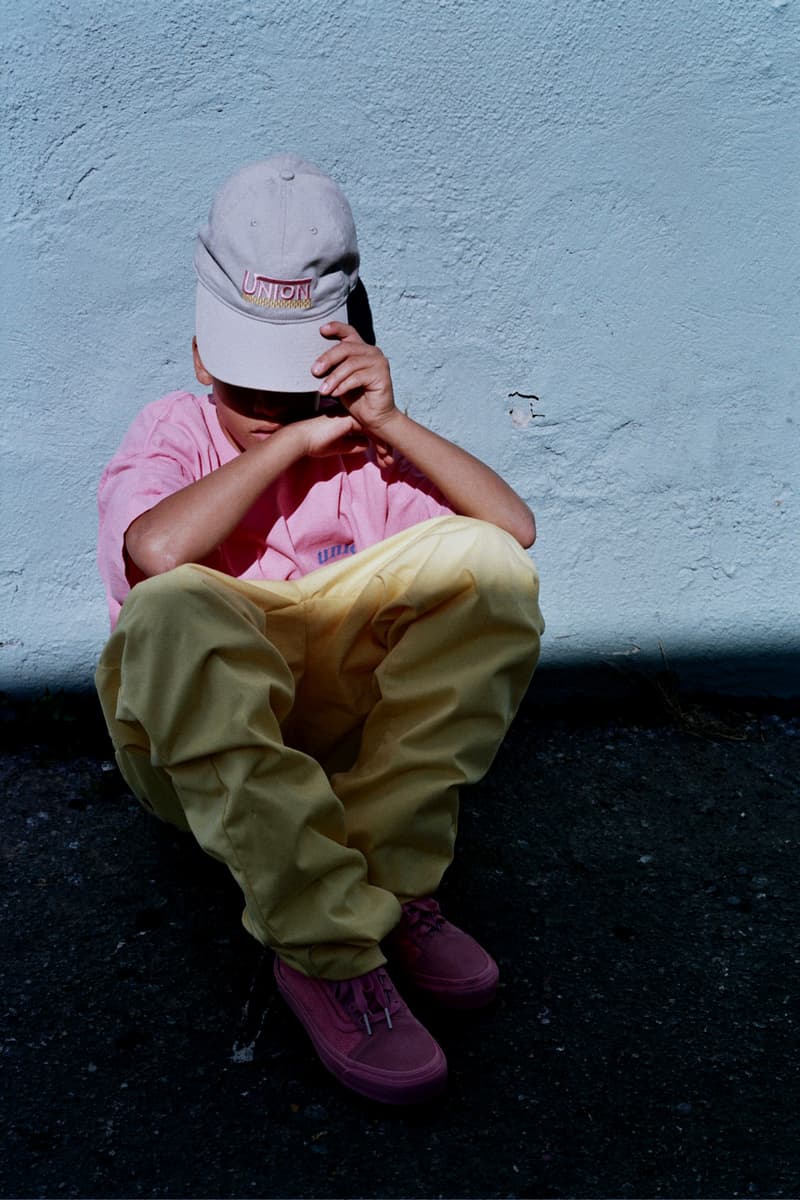 Union LA Lookbook Pink T Shirt Yellow Pants Cap