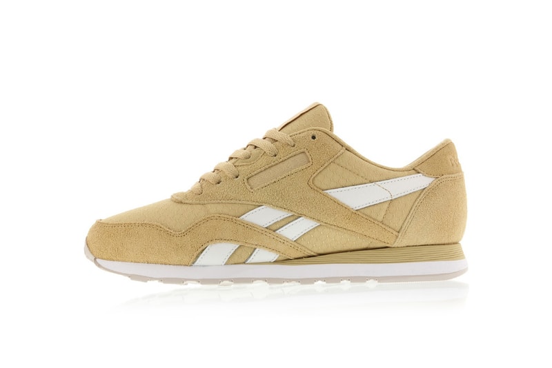 Reebok Classic Nylon Tan White Colorway Sneaker Shoe