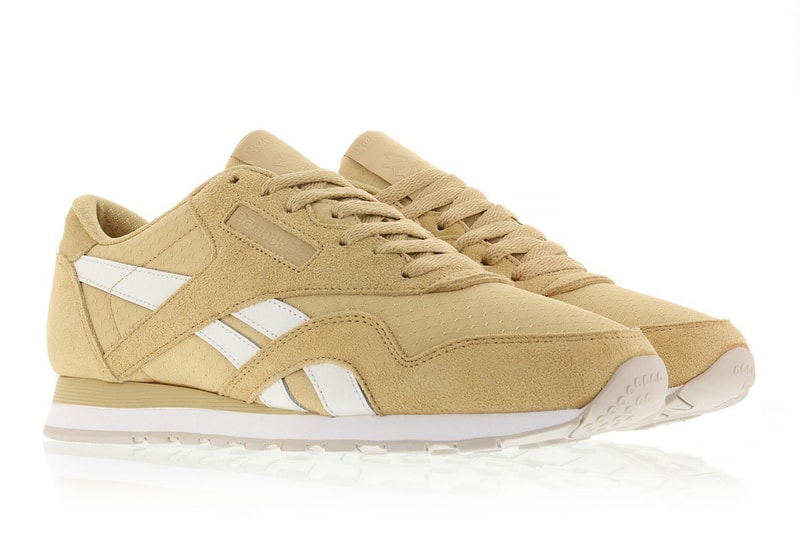 Reebok Classic Nylon Tan White Colorway Sneaker Shoe