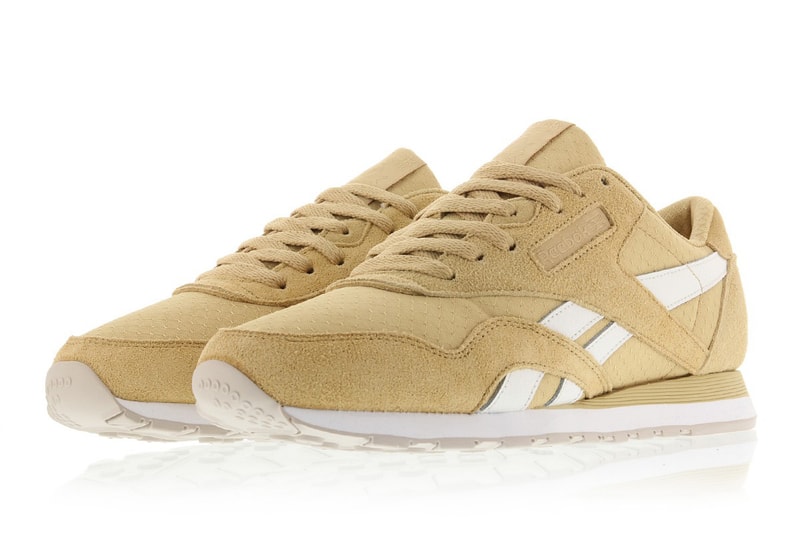 Reebok Classic Nylon Tan White Colorway Sneaker Shoe