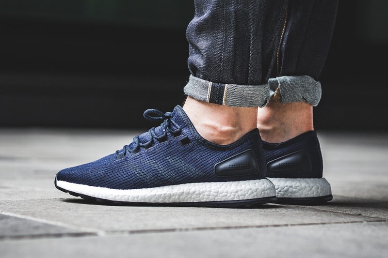 adidas PureBOOST Night Navy running three stripes