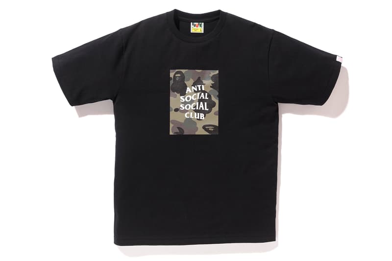 Anti Social Social Club x BAPE T-Shirt Black Green Front