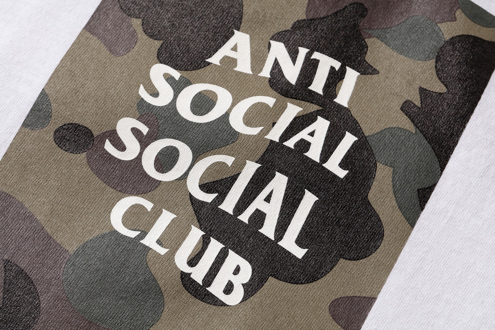 Anti Social Social Club x BAPE T-Shirt Green Close Up