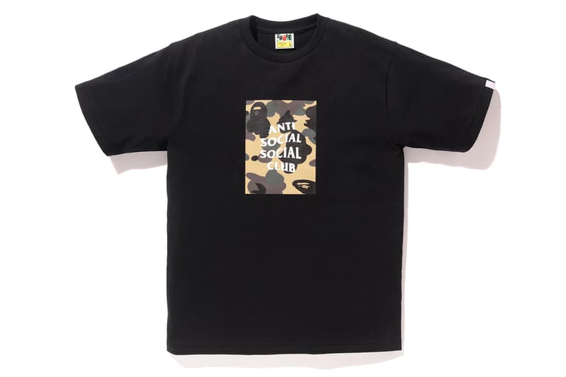 Anti Social Social Club x BAPE T-Shirt Black Yellow Front