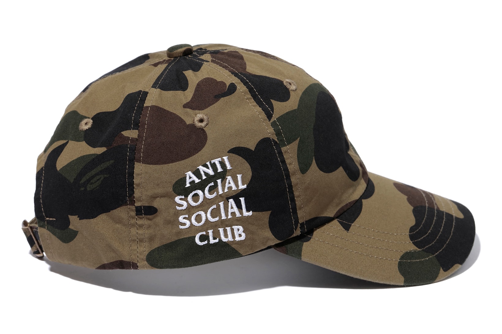 Anti Social Social Club x BAPE Green Camo Cap Side