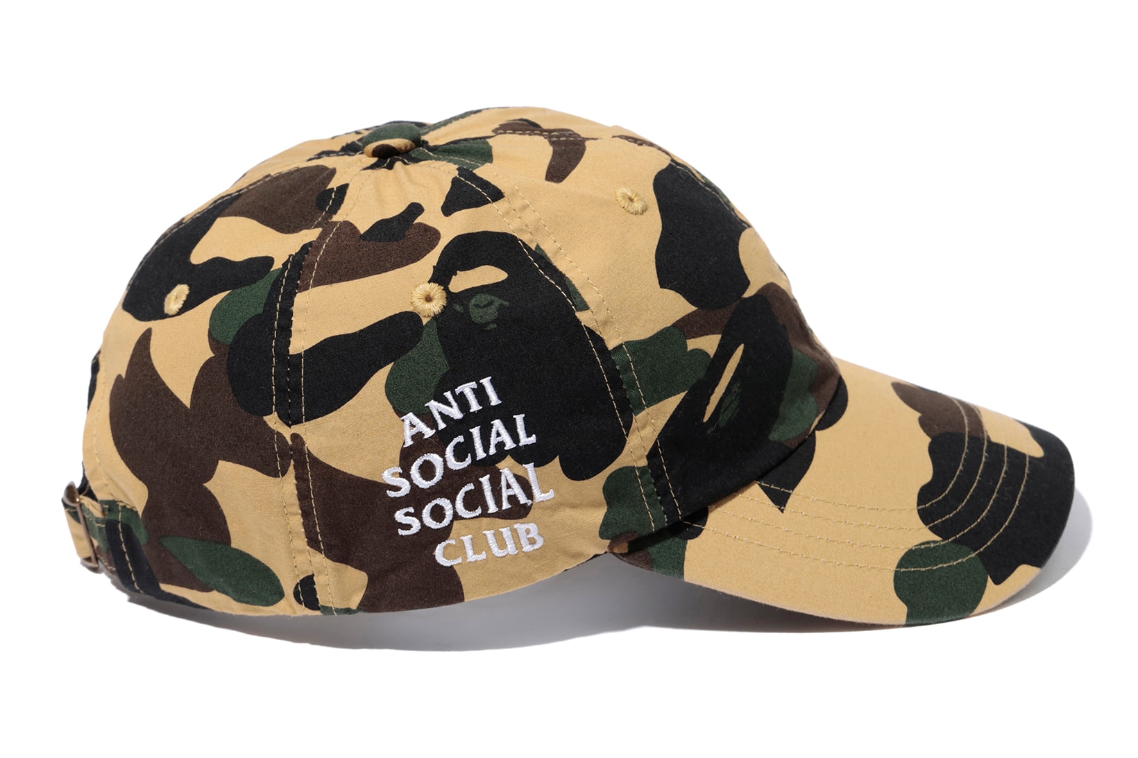 Anti Social Social Club x BAPE Green Yellow Cap Side