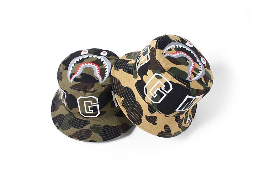 BAPE SS17 1ST CAMO SHARK Bucket Hats Fashion Accessories Caps Headwear