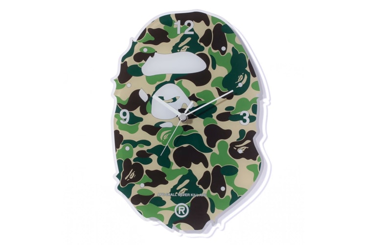 BAPE Unveils Camo Ape Head Wall Clocks That Glow in the Dark