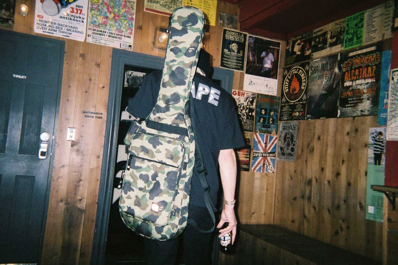 BAPE A Bathing Ape 1ST CAMO Guitar Case Ape Head 3M Green Brown