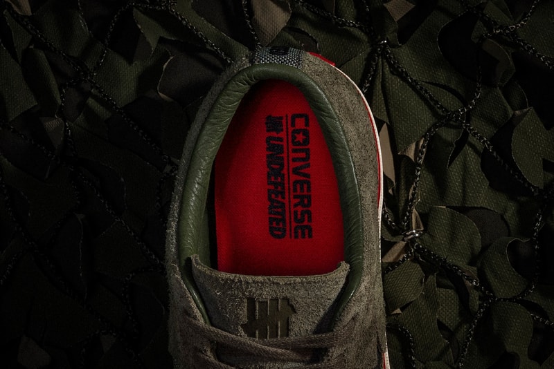 UNDEFEATED x Converse One Star olive green bird's eye view