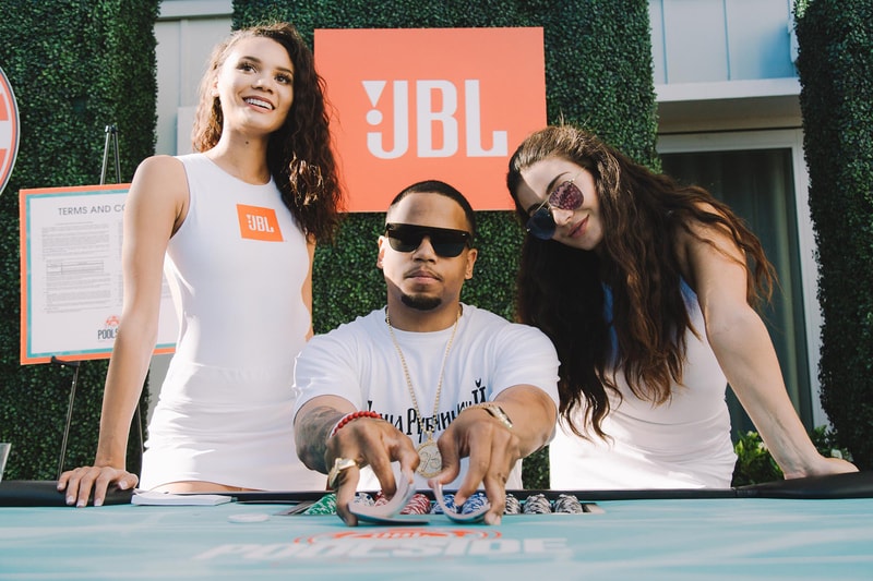 JBL Submersible Charge 3 Speakers Pulse 2 Portable Speakers Everest 700 headphones Poolside Casino event JBL Fest