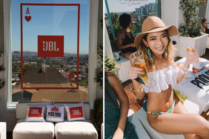JBL Submersible Charge 3 Speakers Pulse 2 Portable Speakers Everest 700 headphones Poolside Casino event JBL Fest