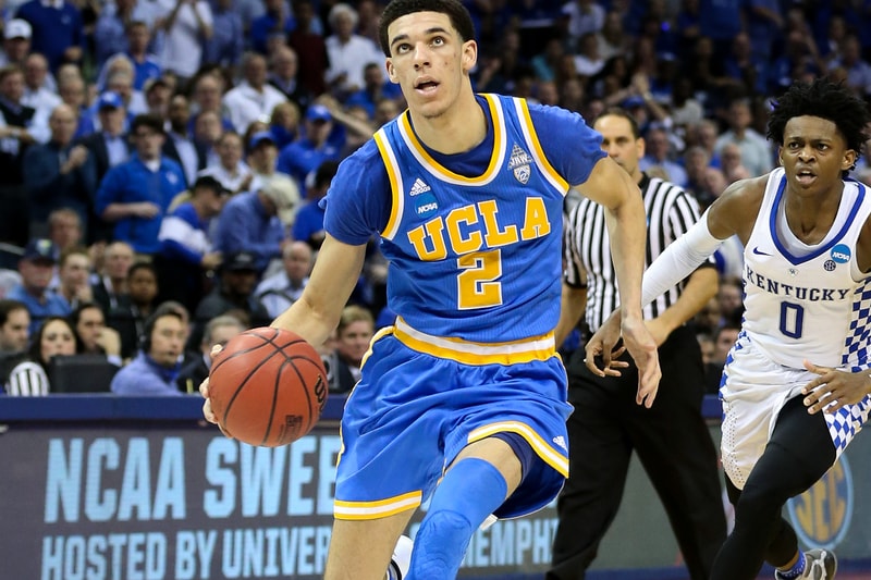 lonzo lavar ball ucla game kentucky ncaa march madness final four ncaa tournament big baller brand lakers nba draft basketball