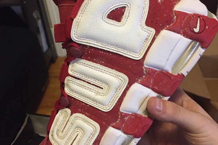 Unfortunate Customer Apparently Received a Moldy Pair of Supreme x Nike Air More Uptempos