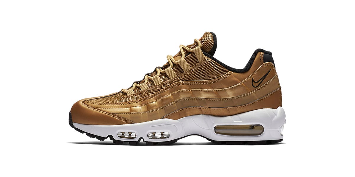 gold and white air max 95