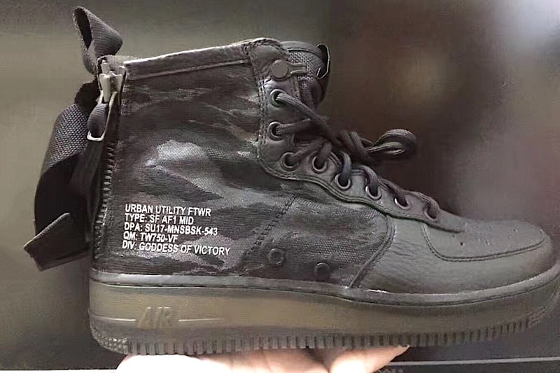 nike sf-af1 white mid sneaker