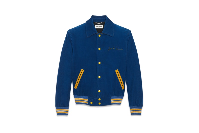 Saint Laurent "Je T'aime" Teddy Jacket Price Black Royal Blue