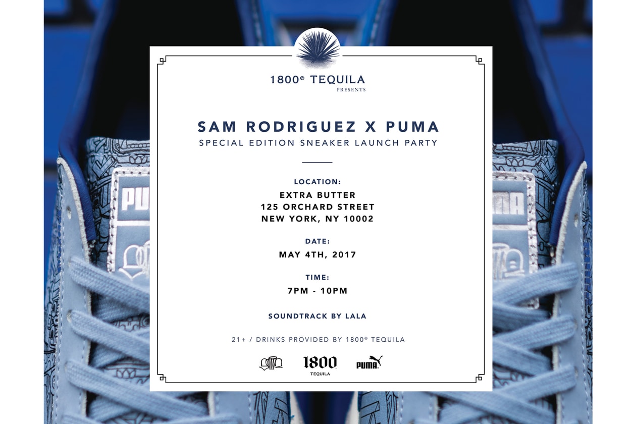 Sam Rodriguez 1800 Tequila PUMA Clyde Launch Party
