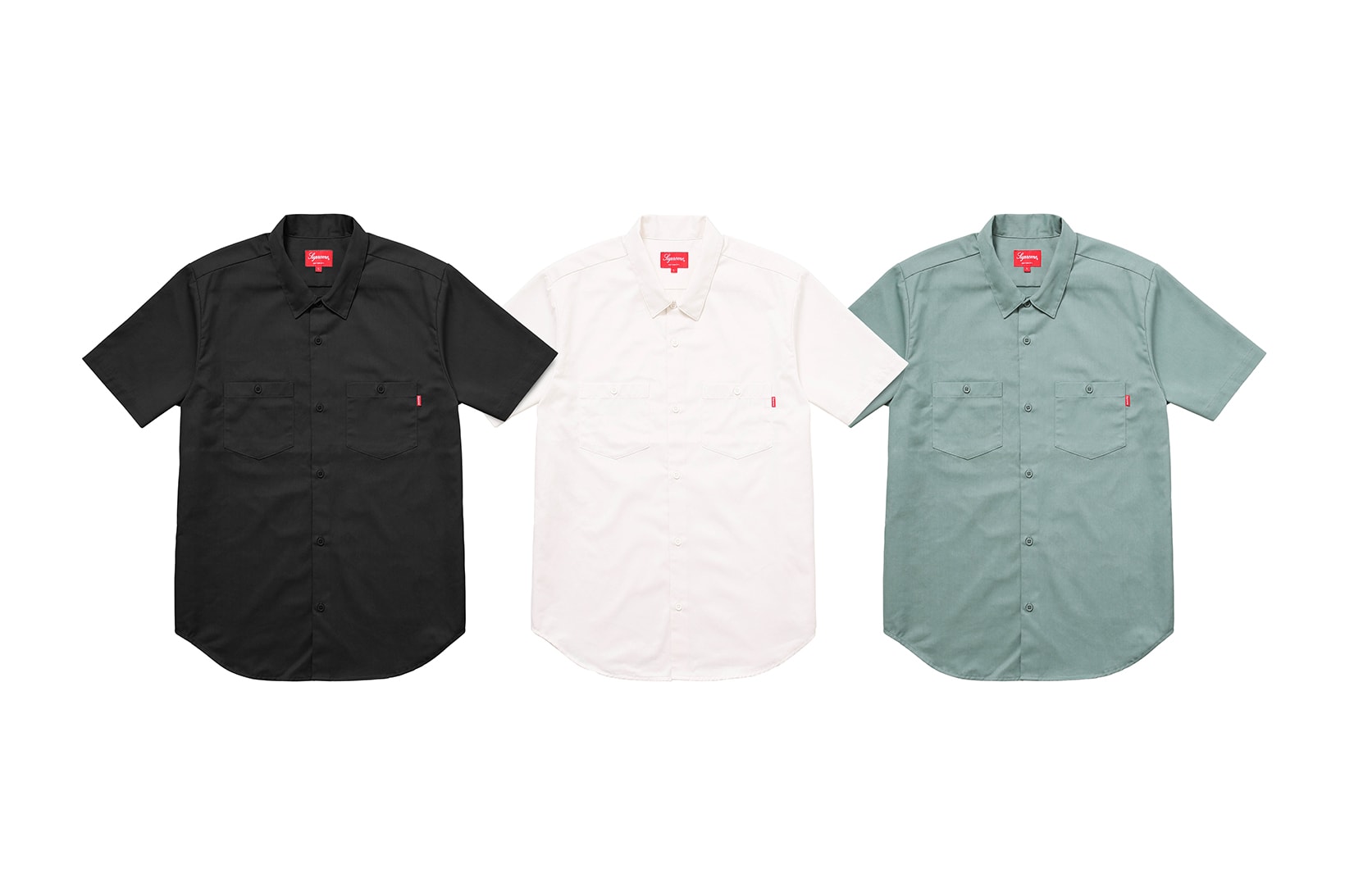 Supreme Michael Jackson 2017 Collection Short Sleeve Work Shirt Black White Pale Green Front
