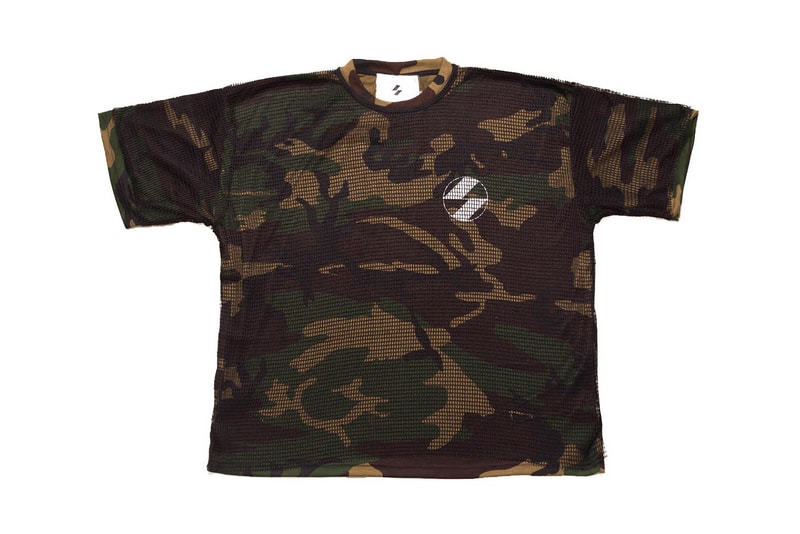 The Salvages Woodland Camo Oversized OS Logo Fishnet Shirt