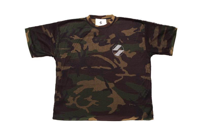 The Salvages Woodland Camo Oversized OS Logo Fishnet Shirt