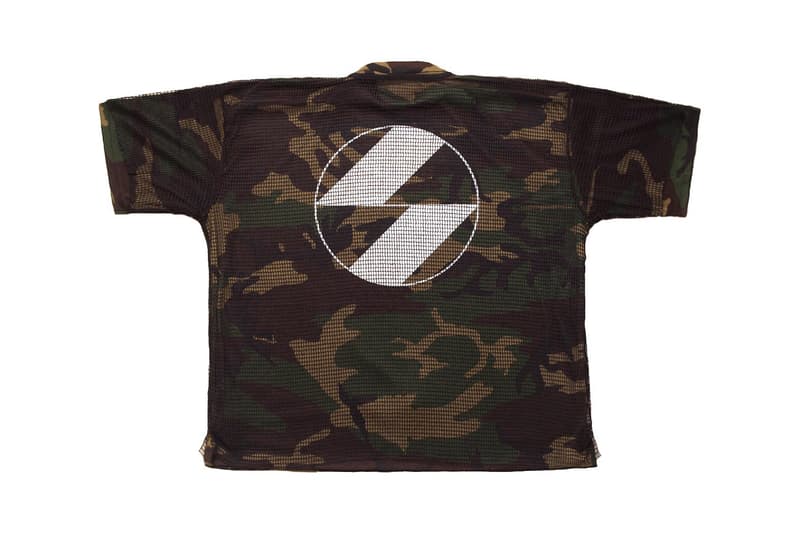 The Salvages Woodland Camo Oversized OS Logo Fishnet Shirt