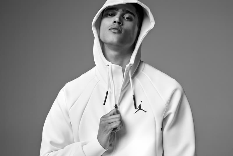 Jordan Brand 2017 Fall Collection Tech Fleece Hoodie Bomber Jacket Black White