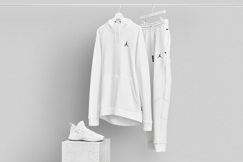 Jordan Brand 2017 Fall Collection Tech Fleece Hoodie Bomber Jacket Black White