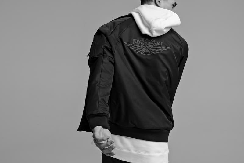 Jordan Brand 2017 Fall Collection Tech Fleece Hoodie Bomber Jacket Black White