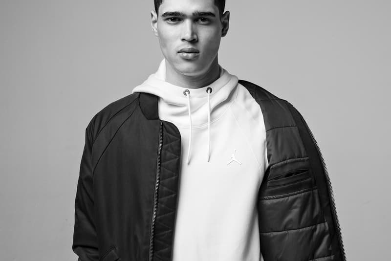 Jordan Brand 2017 Fall Collection Tech Fleece Hoodie Bomber Jacket Black White