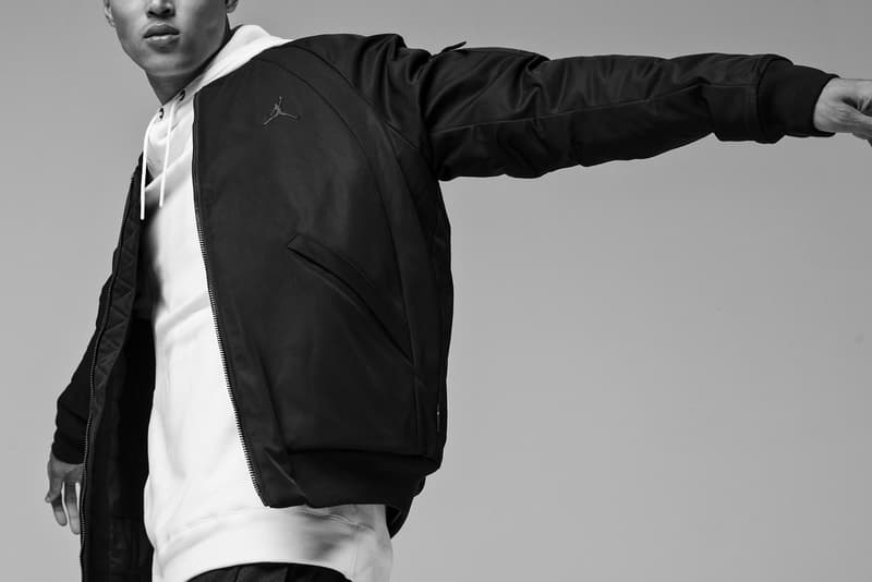 Jordan Brand 2017 Fall Collection Tech Fleece Hoodie Bomber Jacket Black White