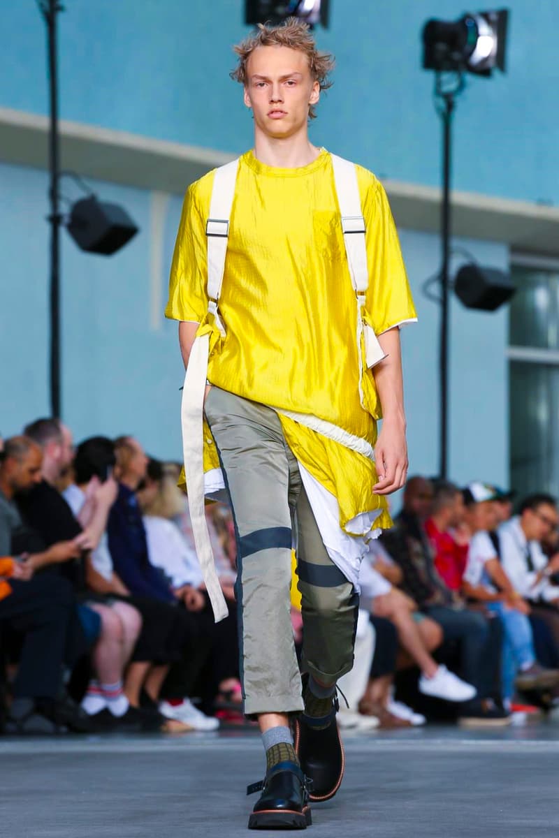 Sacai 2018 Spring/Summer Collection Paris Fashion Week Men's Runway Show ss18 pfw Chitose Abe Lawrence Weiner all in due course as in vector stasis