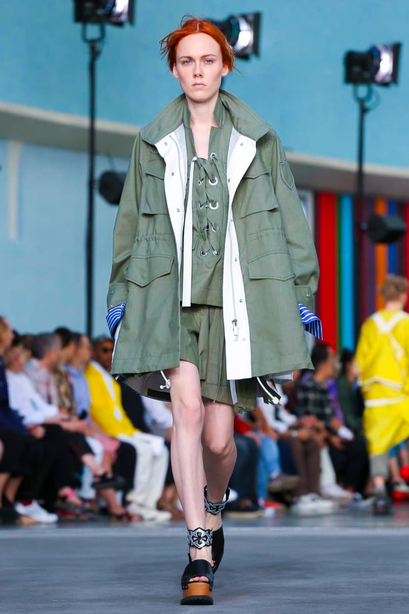 Sacai 2018 Spring/Summer Collection Paris Fashion Week Men's Runway Show ss18 pfw Chitose Abe Lawrence Weiner all in due course as in vector stasis