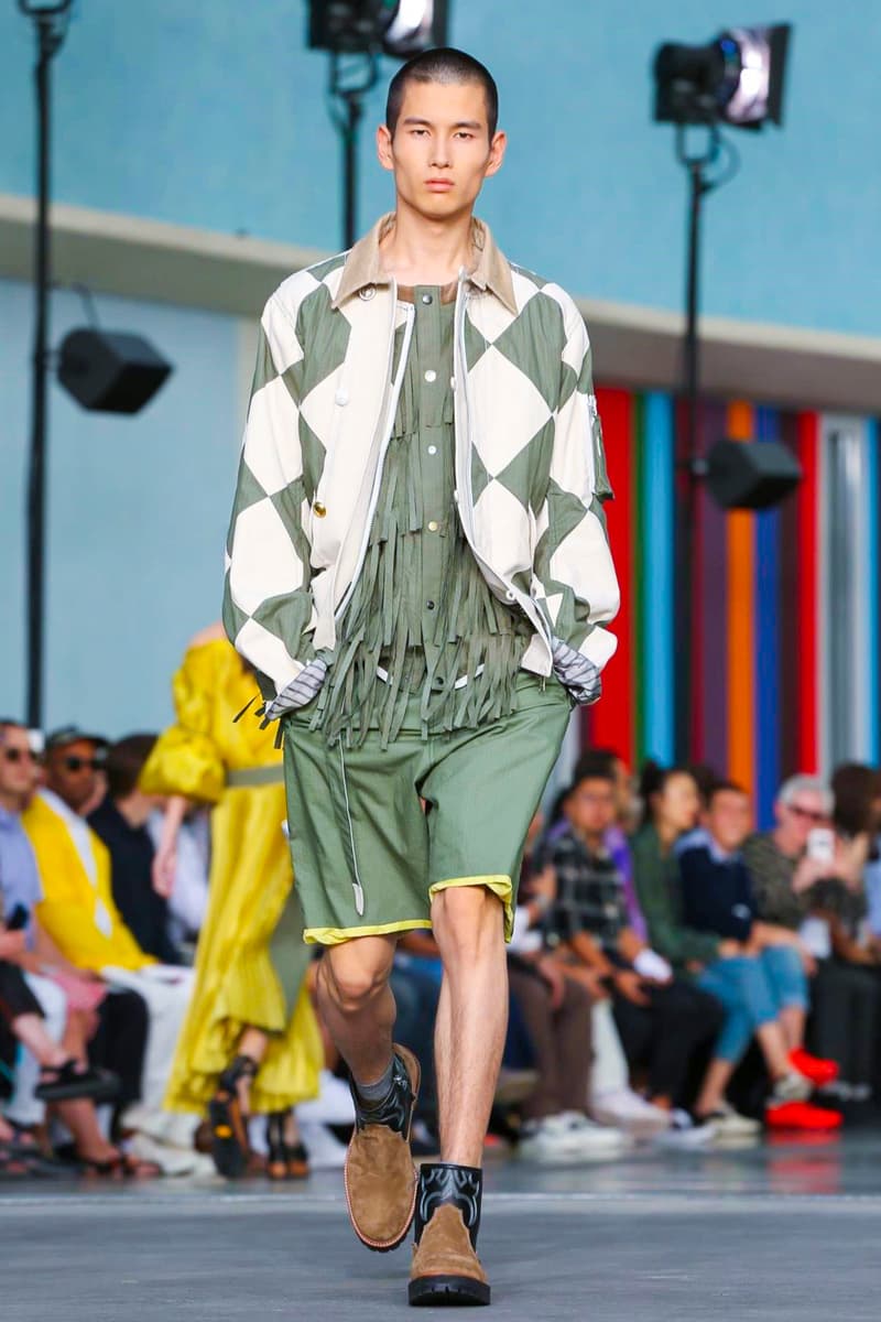 Sacai 2018 Spring/Summer Collection Paris Fashion Week Men's Runway Show ss18 pfw Chitose Abe Lawrence Weiner all in due course as in vector stasis