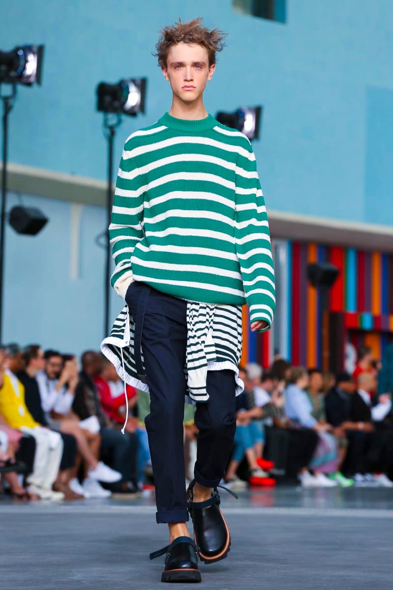 Sacai 2018 Spring/Summer Collection Paris Fashion Week Men's Runway Show ss18 pfw Chitose Abe Lawrence Weiner all in due course as in vector stasis