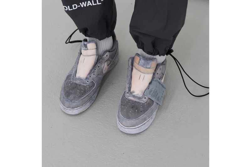 A-COLD-WALL* Bespoke NikeLab Air Force 1 Low Samuel Ross Footwear Sneakers Shoes grey dye dray DIY
