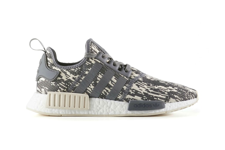 adidas Drops the NMD R1 Primeknit "Glitch Camo" in Grey Linen