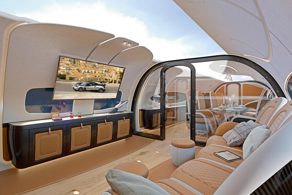 Airbus x Pagani Infinito Jet Cabin Carbon Fiber Airplane