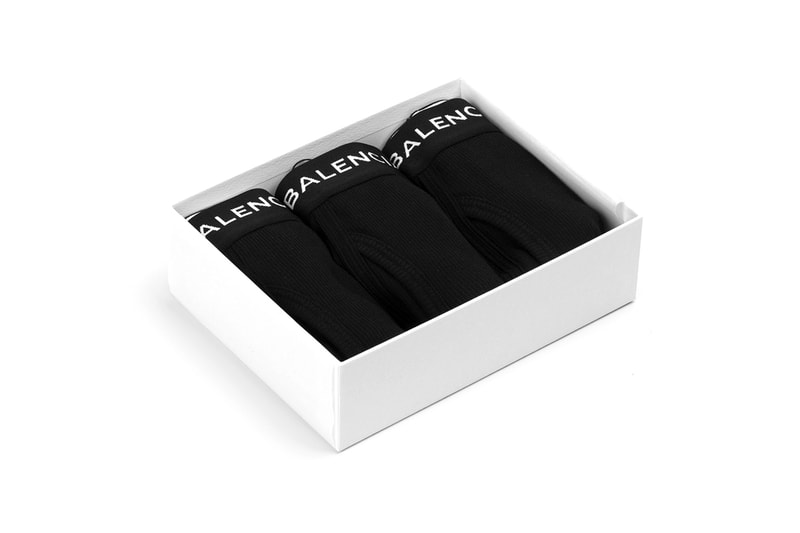 Balenciaga Three Piece Underwear Boxer Set Black White