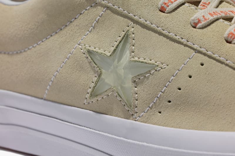 Foot Patrol x Converse One Star collaboration taupe close up shot