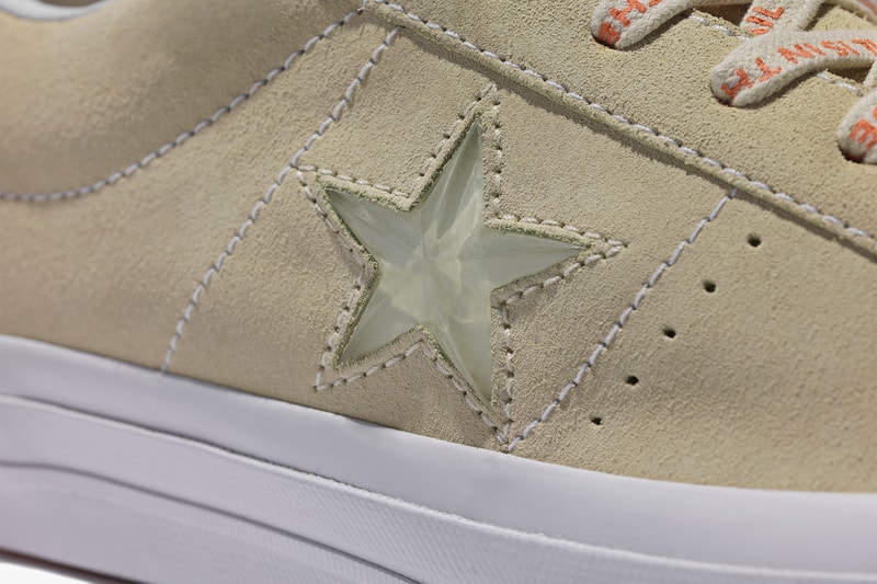 Foot Patrol x Converse One Star collaboration taupe close up shot