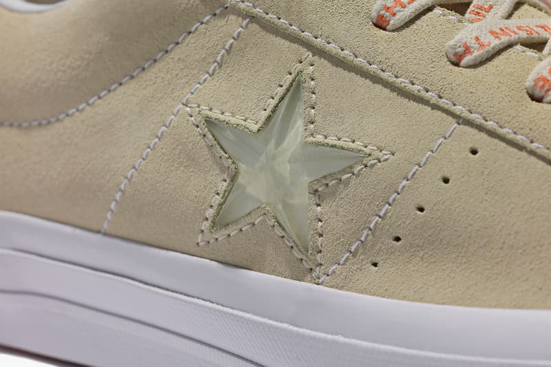 Foot Patrol x Converse One Star collaboration taupe close up shot